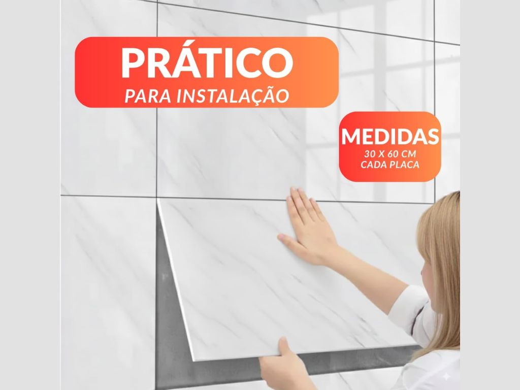 Placa Porcelanato Auto Colante Mármore Cimento Queimado Adesivo 3D lavável para Parede
