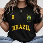 Blusa Feminina Brasil T-Shirt Algodão Confortável Estilo Casual
