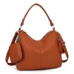 Bolsa Mochila Feminina Couro PU Grande Ombro e Transversal