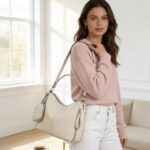 Bolsa Mochila Feminina Couro PU Grande Ombro e Transversal