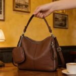 Bolsa Mochila Feminina Couro PU Grande Ombro e Transversal
