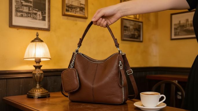 Bolsa Mochila Feminina Couro PU Grande Ombro e Transversal
