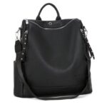 Bolsa Mochila Feminina Couro PU Grande Ombro ou Transversal Elegante