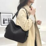 Bolsa Mochila Feminina Couro PU Grande Ombro e Transversal