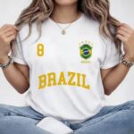 Blusa Feminina Brasil T-Shirt Algodão Confortável Estilo Casual