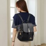 Mochila Feminina de Costas Couro PU Elegante Reforçada Social