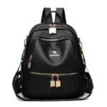 Mochila Feminina de Costas Couro PU Elegante Reforçada Social