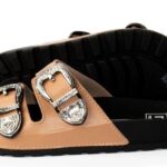 Sandália Papete Feminina Moleca Nude com Fivela Confortável