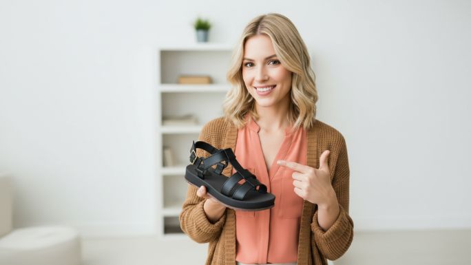 Sandália Papete Feminina Anatômica 2 Tiras Leve