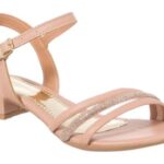 Sandália Feminina Saltinho Baixo 2,5cm com Tiras Strass