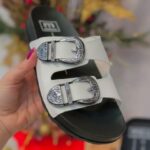 Sandália Moleca Birken Original Rasteira com 2 Fivela