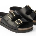 Sandália Moleca Tamanco Plataforma Preto Confortável