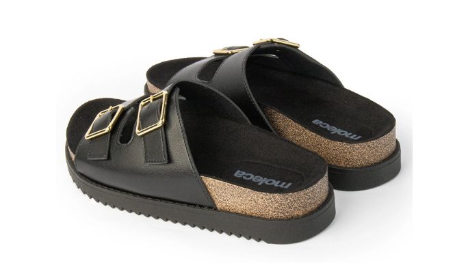 Sandália Moleca Tamanco Plataforma Preto Confortável