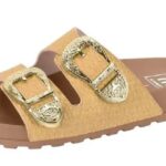 Sandália Papete Birken Moleca Feminina Confortável com 2 Fivelas