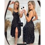 Vestido Midi Longo Crepinho Com Bojo