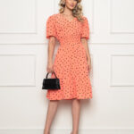 Vestido Midi Crepinho Ombro a Ombro