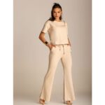 Calça Pantalona Blusa Mullet Manga Curta