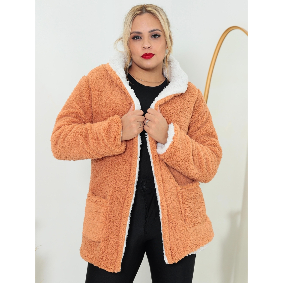 Casaco Teddy de Frio Cherpa Feminino
