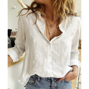 Camisa de Vesco linho solta feminina