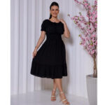 Vestido Evangélico com Manga Cintura com Elástico