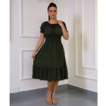 Vestido Evangélico com Manga Cintura com Elástico