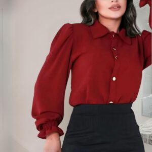 Blusa Feminina Vinho Linda Elegante