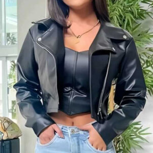 Jaqueta Feminina Couro Fake Preta