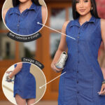Vestido Jeans Cavado Feminino Design Slim