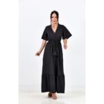 Vestido Longo em Crepinho Leve Elegante