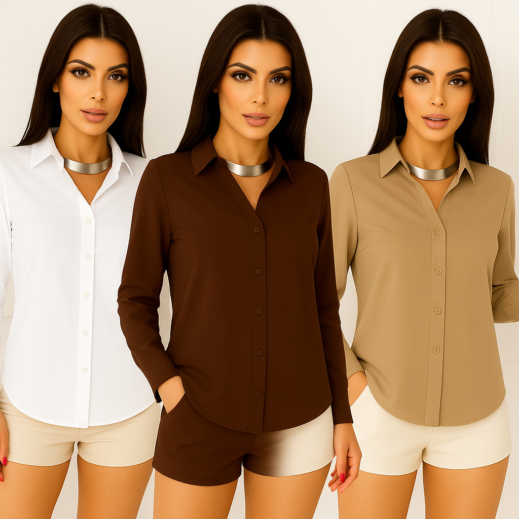 Camisa Social Feminina Lisa