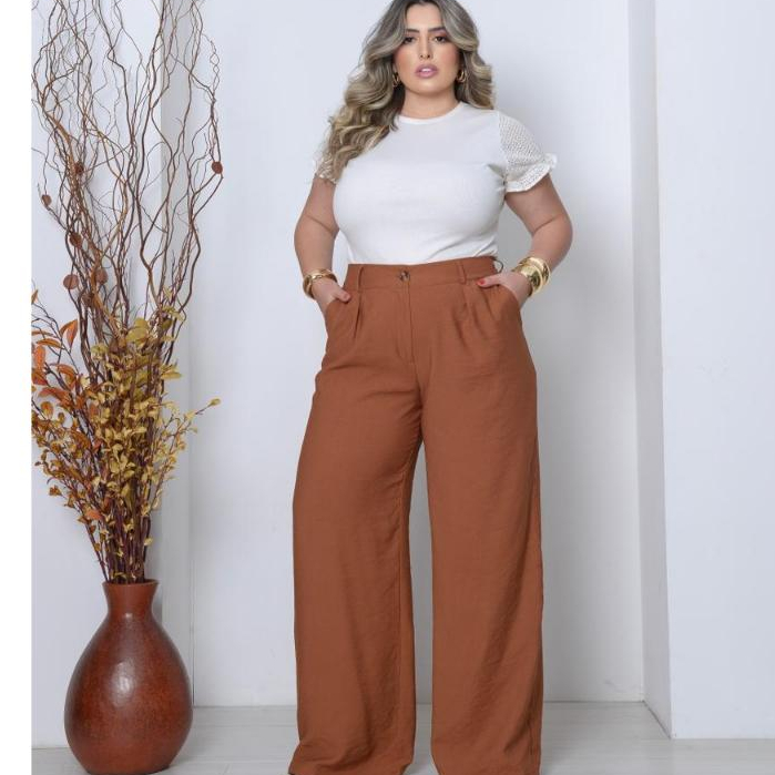 Calça Pantalona Social Plus Size