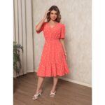 Vestido Midi Crepinho Ombro a Ombro