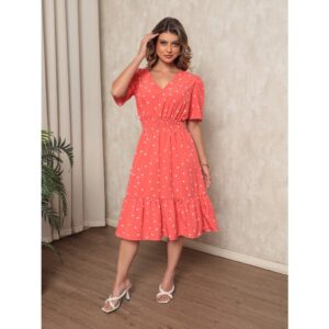 Vestido Midi Crepinho Ombro a Ombro