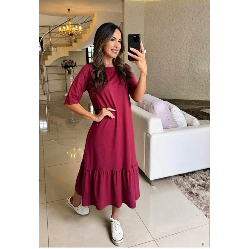 Vestido Midi Estampa Savana