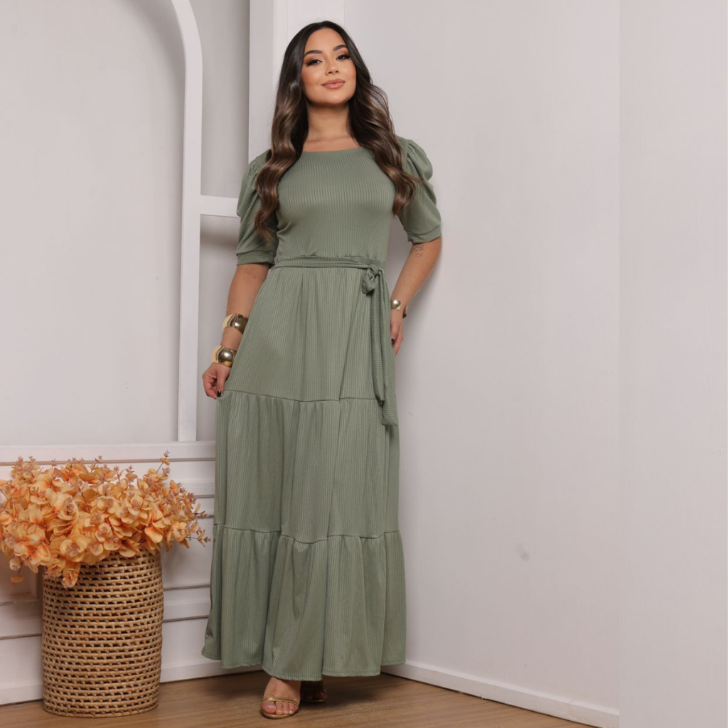 Vestido Evangélico Longo de Luxo