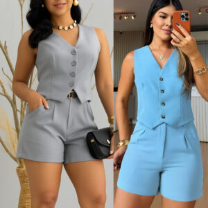 Tendência do Momento em Colete e Shorts