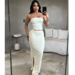 Conjunto Cropped Ombro a Ombro Saia