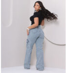 Calça Jeans Cargo Feminina