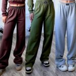 Calça Pantalona Feminina Cintura Alta no Moletom