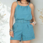 Conjunto feminina linhão verão blusa e shorts casual