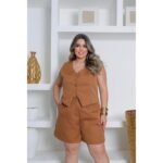 Shorts e Colete Social Plus Size
