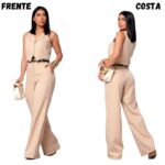 Calça com Colete de Tecido Alfaiataria