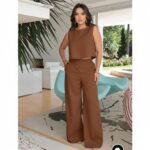 Calça Pantalona com Blusa Regata