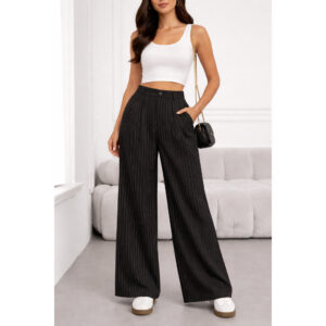Calça Feminina Wide Leg com Cós Elástico