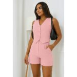 Conjunto Feminino Alfaiataria Luxo Short e Colete Social Premium