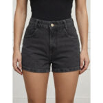 Short Jeans Feminino Marmorizado Sem Lycra