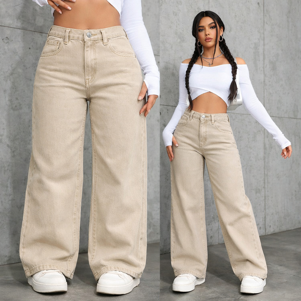 Calça Wide Leg Jeans