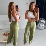 Calcas Pantalona Alfaiataria Cintura Alta Com Bolso