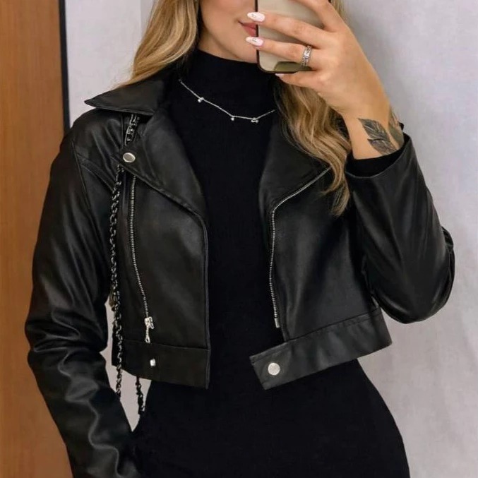 Jaqueta Feminina Courino Couro Fake