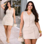 Short Saia e Colete Plus Size